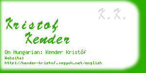 kristof kender business card